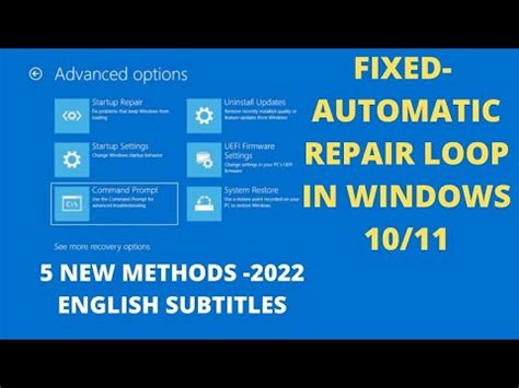 100 Fixed Automatic Repair Loop With CMD In Windows 10 11 Automatic