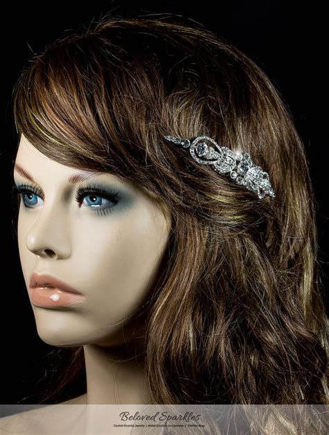 Vintage Art Deco Swarovski Crystal Hair Comb Crystal Cluster Etsy