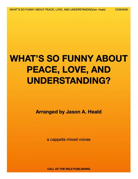 Whats So Funny Bout Peace Love And Understanding Sheet Music