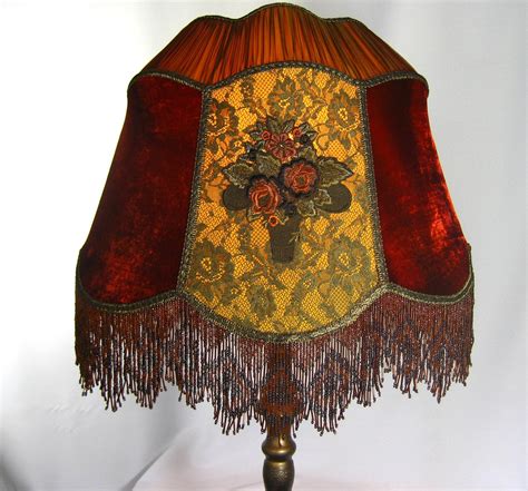 Lamp Shade Handmade Victorian Custom Silk Velvet Beaded Fringe Etsy