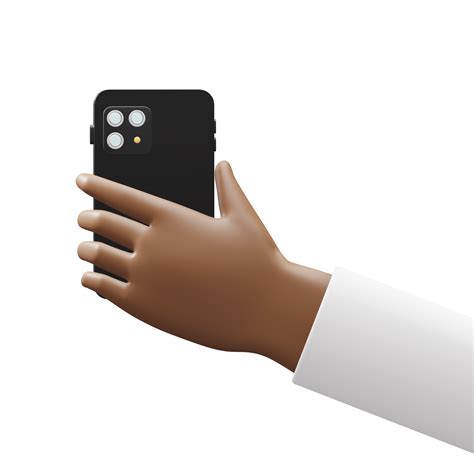 Hand Holding Mobile Phone 3d African Hand Back View 13281825 Png