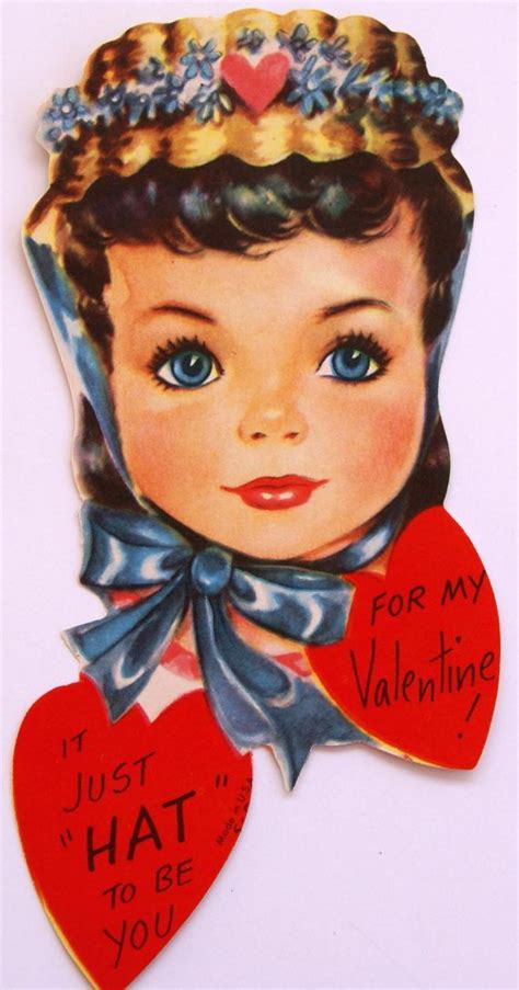 1940s Vintage Beautiful Brunette Valentine Unused Etsy Vintage