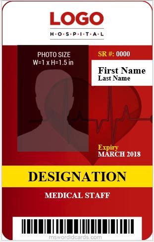 Medical personnel id cards are essential in the healthcare industry and in some states are required by law. 6 Best Medical Staff ID Card Templates MS Word | Microsoft Word ID Card Templates