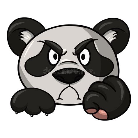 Panda Character Animal Emotions Angry Panda Vector Illustration