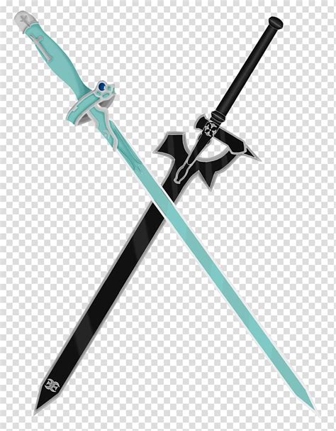 Black And Blue Swords Kirito Asuna Sword Art Online Sinon Sword Art