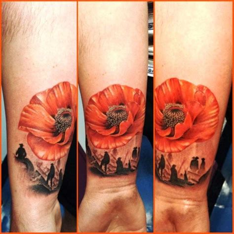 Poppy Tattoos Flower Wrist Tattoos Remembrance Tattoos Memorial