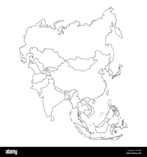 Vector Illustration Asia Outline Map Isolated On Whit Vrogue Co