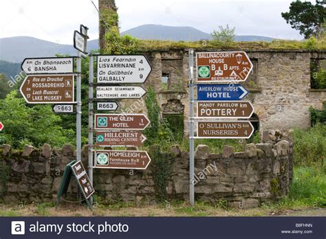 Irish Road Signs In The Glen Of Aherlow County Tipperary