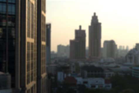 Blurred Building On Evening Light And Abstract Blur City View