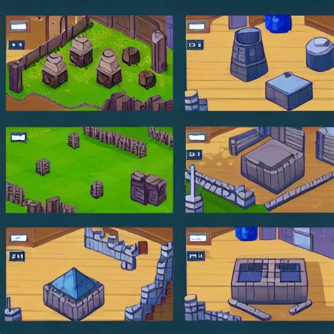 Rpg Maker Style Bedroom Asset Sheet Rpg Game Style Isometric View