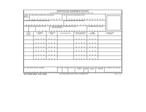 Da Form 5409 Fill Out Sign Online And Download Fillable Pdf