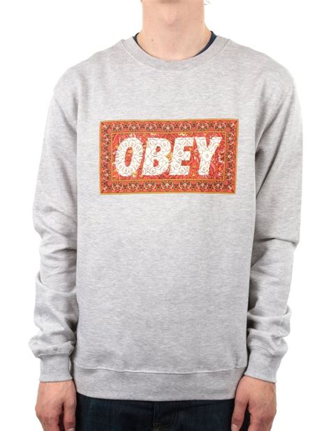 Obey Clothing Magic Carpet Crew Heather Grey Obey Clothing From Fat