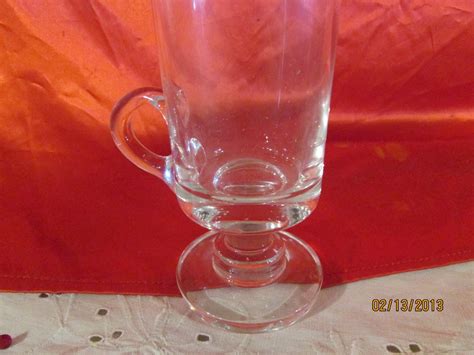 6 vintage clear glass irish coffee glasses st patricks day irish coffee glasses etsy