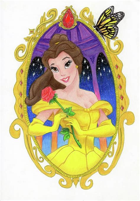 Disney Beauty And The Beast Princess Belle Drawing By Loren Hill Pixels