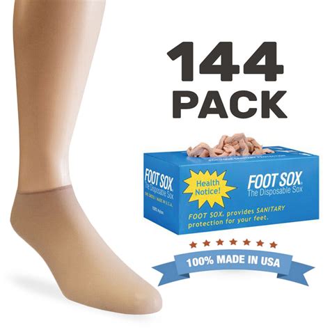 Foot Sox 144 Pack Disposable Socks Ped Try On Footie Nylon Tall Xl