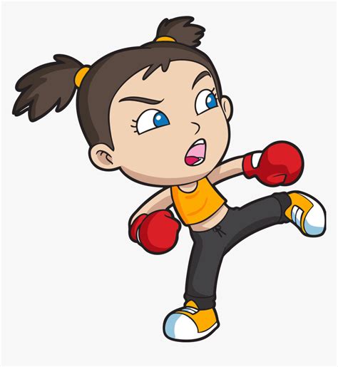 Boxer Clipart Kickboxing Muay Thai Girls Cartoon Hd Png Download
