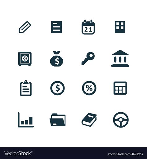 Business Icons Set Royalty Free Vector Image Vectorstock