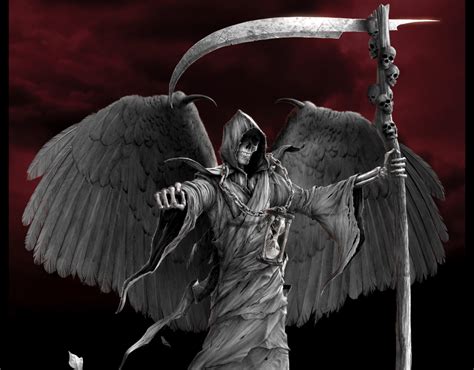 Grim Reaper With Bone Wings Wallpaper