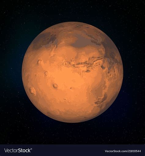 Mars Realistic Planet Royalty Free Vector Image Aff Planet