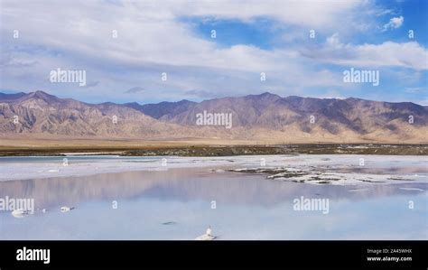 Beautiful Nature Landscape View Of Emerald Salt Lake In Qinghai China
