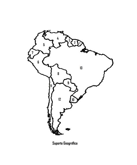 4 Mapas Da America Do Sul Numerado Para Colorir Suporte Geografico Images
