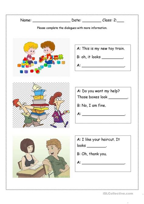 Dialogue For Kids Worksheets 99worksheets