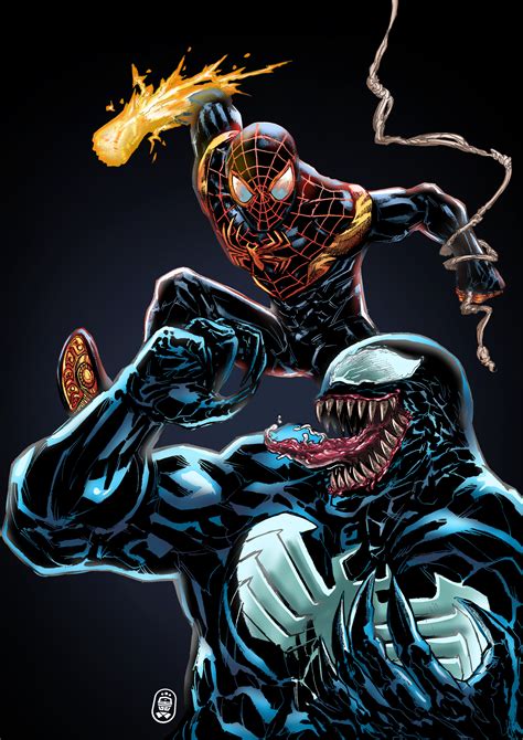 Artstation Spiderman Miles Morales Vs Venom