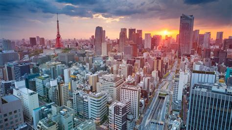 1920x1080 Resolution Tokyo Skycrapper Building Sunset Cityscape 1080p