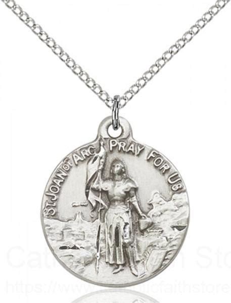 Sterling Silver Womens St Joan Of Arc Patron Saint Necklace
