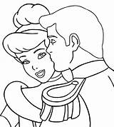 Coloring Prince Pages Cinderella Charming Kissing Visit Kids sketch template