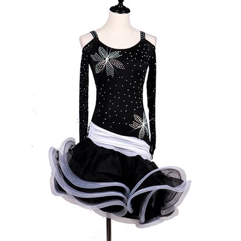 Original Latin Dance Dresses For Ladies Black Good Quality Sexy Feminine Skirts Woman