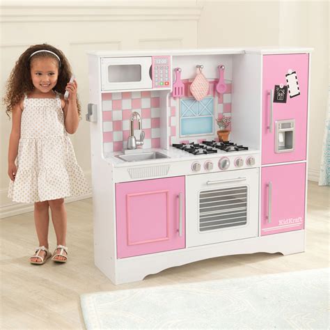 Nuevas cocinas de juguete parrilla bbq con con ruedas para desplazarla, luces y sonidos para niñas, este es el mejor regalo de navidad. Cocina de Juguete Infantil Color Rosa y Blanca, Kidkraft ...