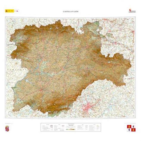 Mapa Castilla Y León Relieve 1400000