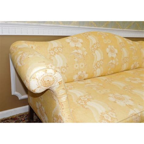 Upholstered Mahogany Framed Camelback Sofa Chairish