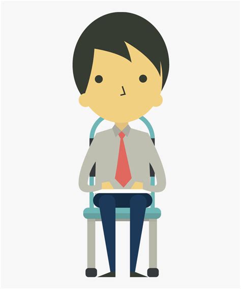 Cartoon Businessman Sitting On Chair Cartoon Sitting In Chair Hd Png