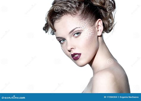 Face Of A Beautiful Woman Stock Photo Image Of Glamor 17284304