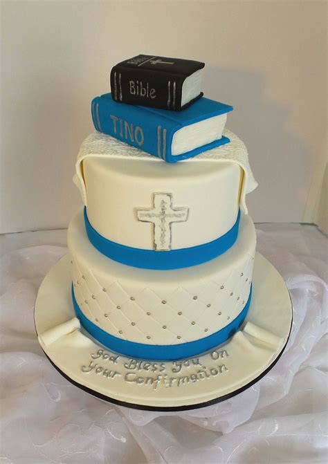 I was asked to make a cake to celebrate the 110th anniversary of the founding of our church. Two tier confirmation cake with fondant bible toppers ...