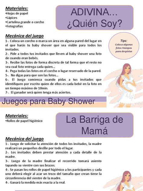 Juegos Para Baby Shower Niña Divertidos Juego De Baby Shower De