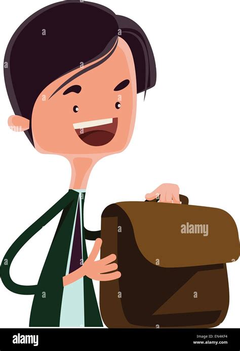 Man Packing His Business Bag Vector Illustration Cartoon Character