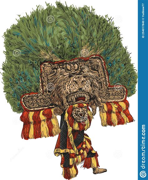 Barongan Reog Ponorogo Colour Stock Vector Illustration Of Traditions