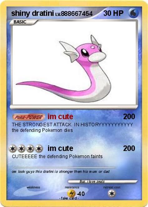 Dratini continually molts and sloughs off its old skin. Pokémon shiny dratini 3 3 - im cute - My Pokemon Card