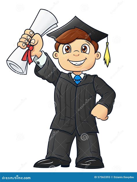 Student Holding His Diploma 2 Stock Vector Illustration Of Graduation