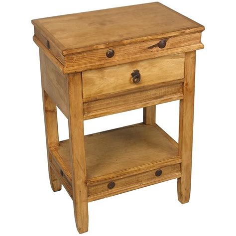 Rustic Pine Side Table 1 Drawer Mexican Pine Furniture Rustic Pine