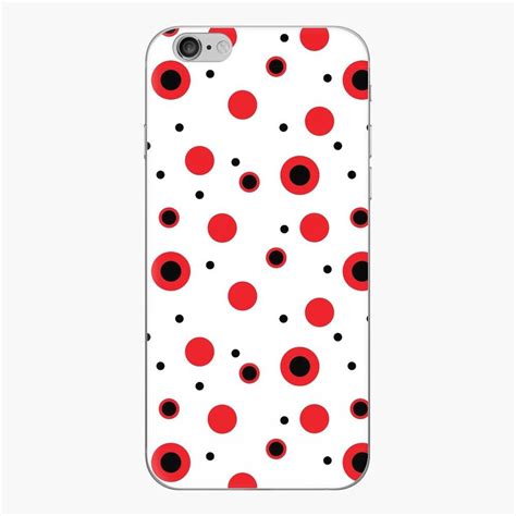 Red And Black Circles Modern Minimalist Pattern Iphone Skin By Inga Ra