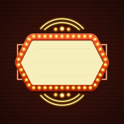 Premium Vector Retro Showtime Sign Sale Cinema Signage Light Bulbs