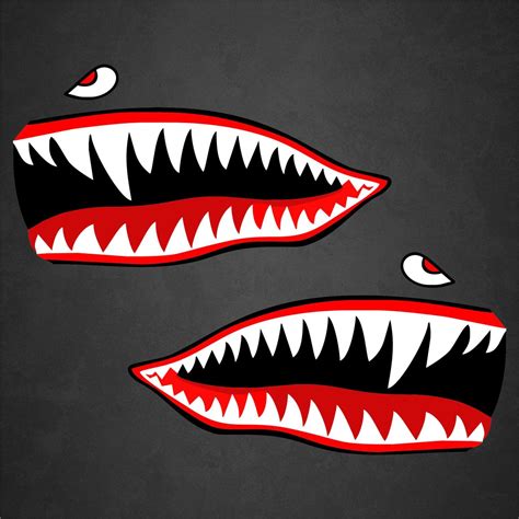 Flying Tigers Shark Teeth Sticker Vinyl Decal P 40 Warhawk Geotv