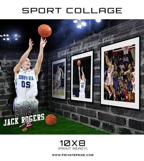 3d Wall Basketball Sports Collage