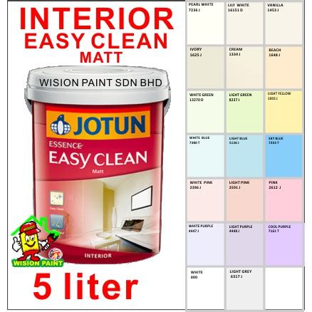 Buy the newest jotun paint products in malaysia with the latest sales & promotions ★ find cheap offers ★ browse our wide selection of products. ( 5L ) 5 LITER JOTUN ESSENCE EASY CLEAN INTERIOR MATT ...