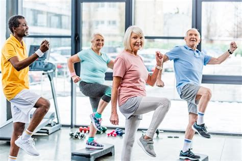 elderly people exercising