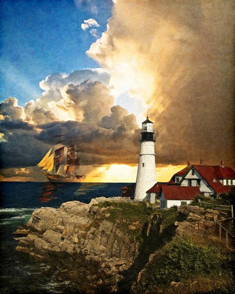 Portland Head Lighthouse Digital Art By Lianne Schneider